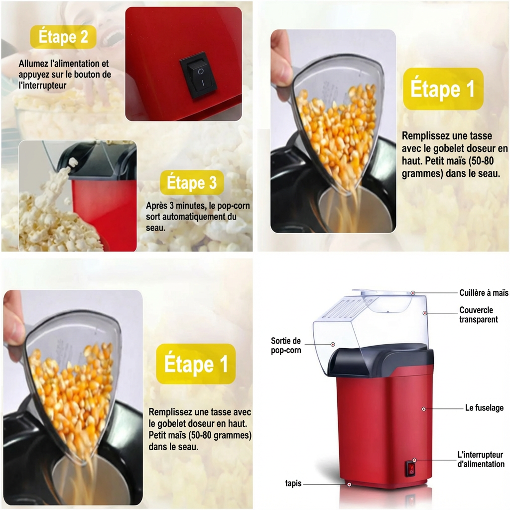 Machine à Popcorn Rapide 🍿